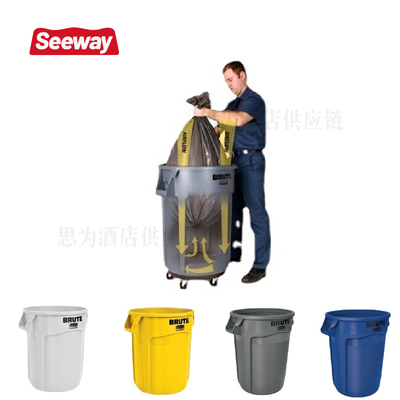 美国乐柏美Rubbermaid多用途圆形储物桶塑料垃圾桶贮物桶FG262000