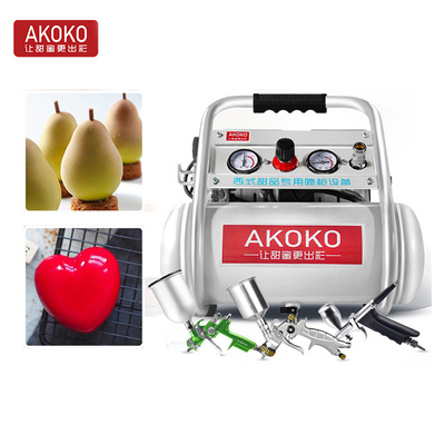 AKOKO烘焙喷砂机法式西点慕斯喷砂机蛋糕上色超静音巧克力喷枪 &nbsp;Silence Airbrush Compressor with Spray Gun