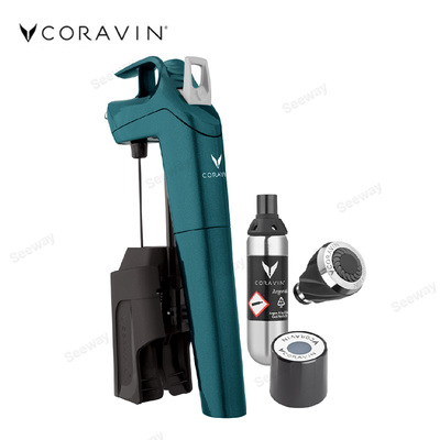 CORAVIN红酒葡萄酒免开瓶器保鲜六号+取酒器晶彩系列伦敦蓝112408