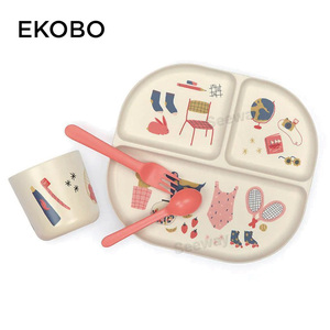 Ekobo爱可博 儿童晚餐套装珊瑚系列88410    Kid Tableware Set-Coral