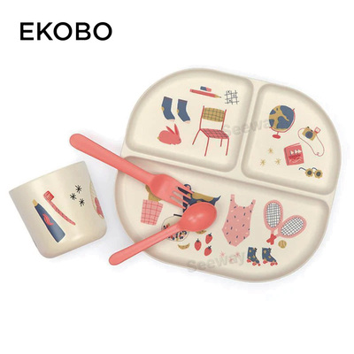 Ekobo爱可博 儿童晚餐套装珊瑚系列88410 &nbsp;&nbsp;&nbsp;Kid Tableware Set-Coral