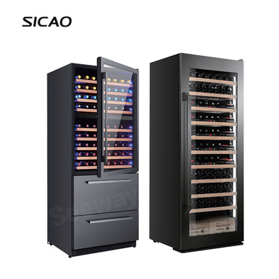 Sicao/新朝JC-600A 红酒柜恒温酒柜高端冰箱轻奢嵌入式客厅冰吧大 &nbsp;Glass Door Wine Cooler