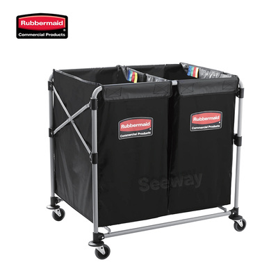 美国乐柏美/rubbermaid客房脏布草车X型可折叠推车布草车物料车 Collapsible X-Carts