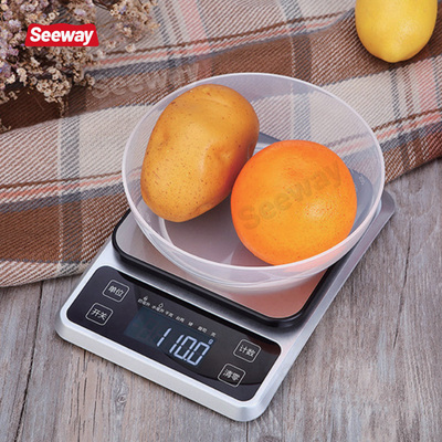 平板不锈钢厨房秤 小型迷你电子台秤食物食品烘焙克称 Digital Kitchen Scale