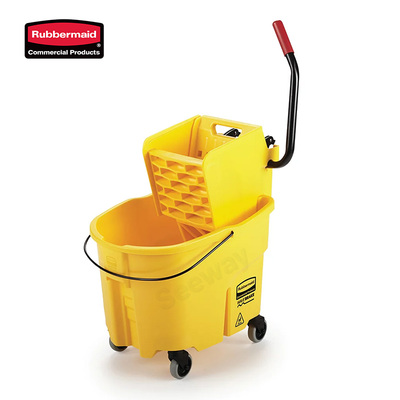 美国Rubbermaid乐柏美榨水车挤水防溢侧压式压水桶FG758088YEL &nbsp;WaveBrake™ Buckets and Wringers