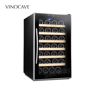 维诺卡夫(Vinocave)SC-28A风冷电子恒温红酒柜小型家用酒柜镜面玻Glass Door Wine Cooler